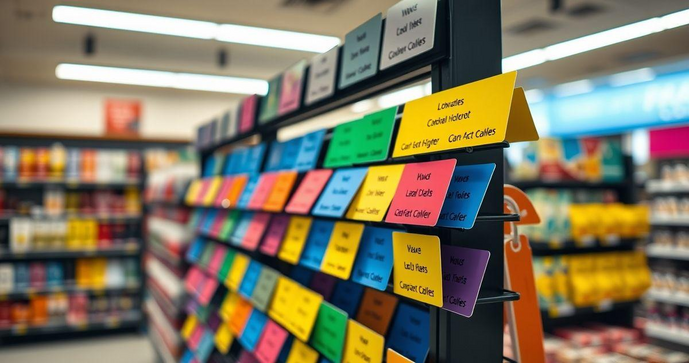 Como Escolher Porta Etiquetas para Gondolas em Seu Com&eacute;rcio