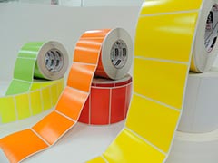 Etiquetas adesivas coloridas rolo