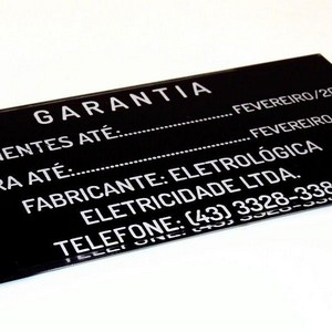 Etiqueta acrílica para painel elétrico industrial SP